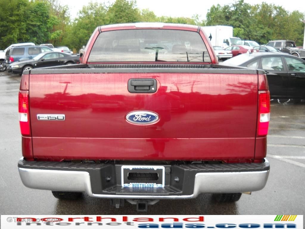 2005 F150 XLT SuperCab 4x4 - Dark Toreador Red Metallic / Tan photo #7