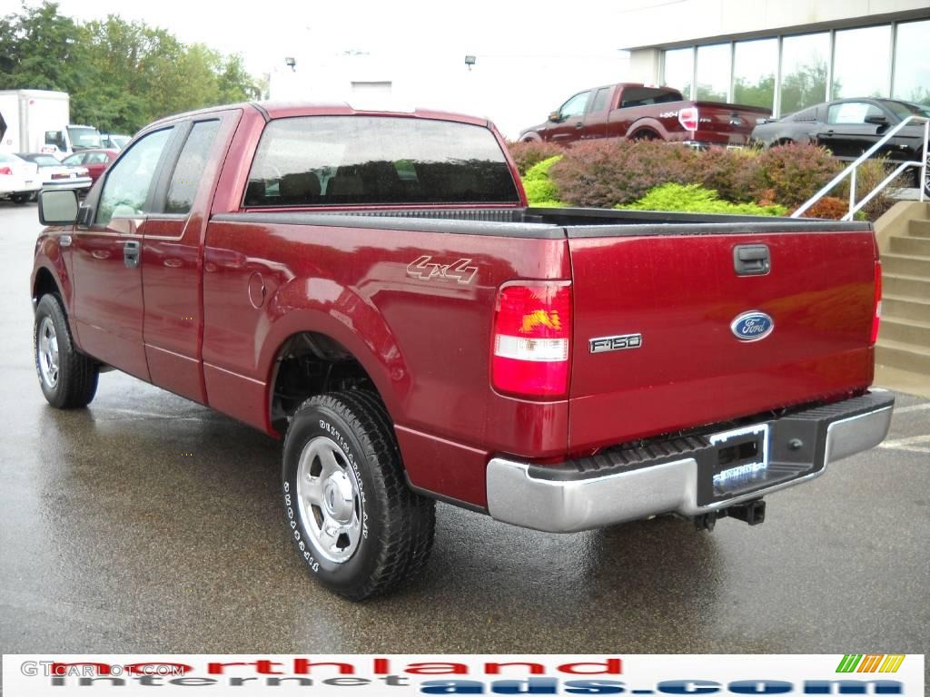 2005 F150 XLT SuperCab 4x4 - Dark Toreador Red Metallic / Tan photo #8