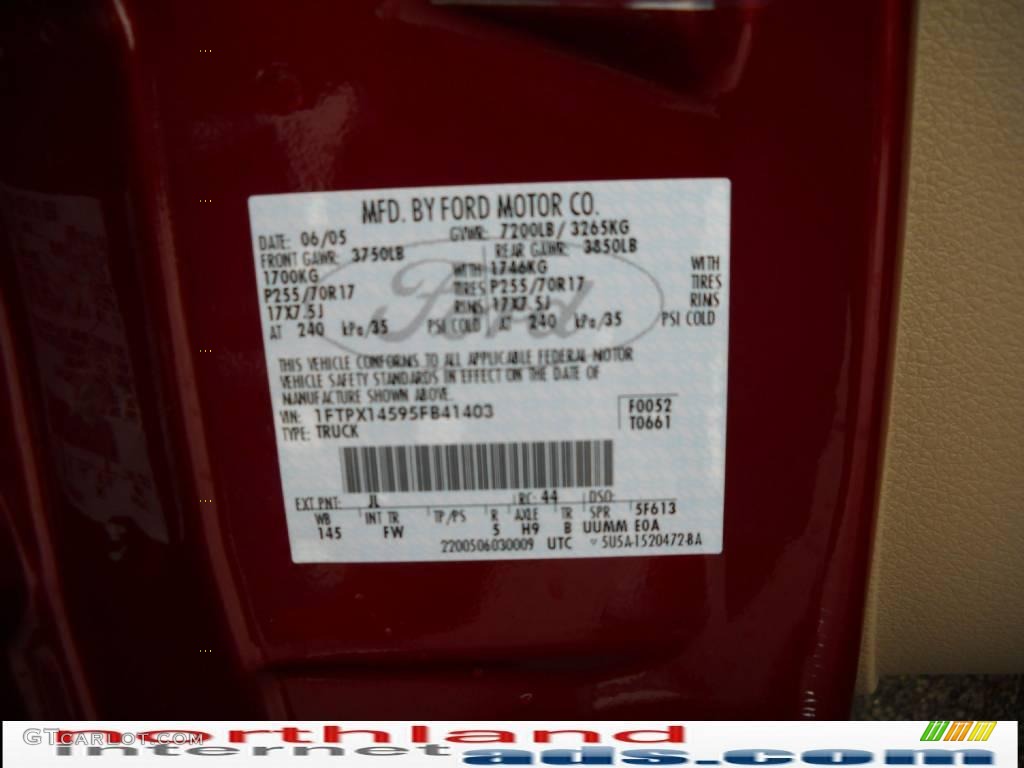 2005 F150 XLT SuperCab 4x4 - Dark Toreador Red Metallic / Tan photo #12