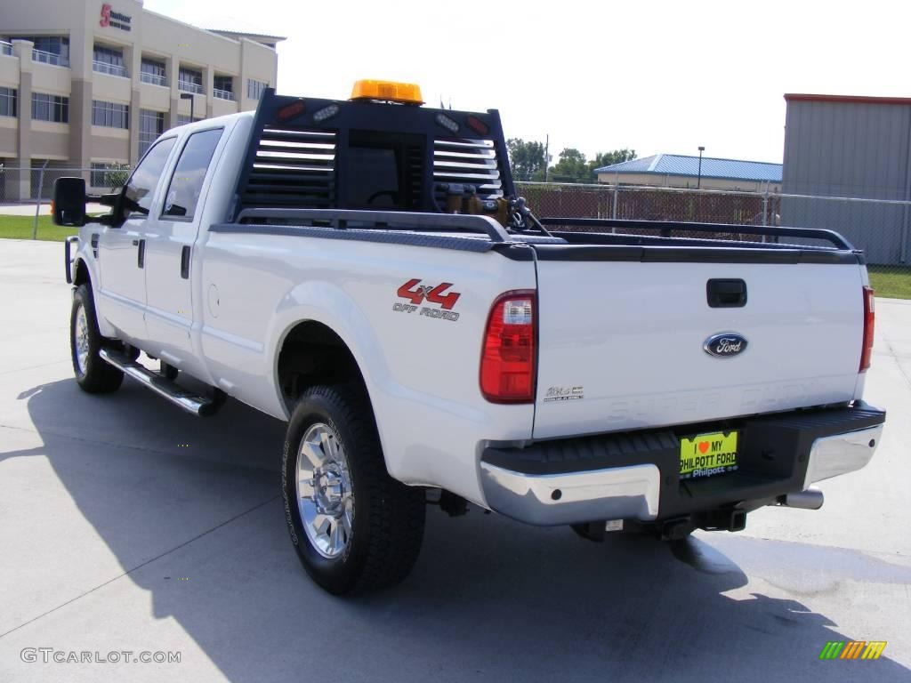 2008 F350 Super Duty Lariat Crew Cab 4x4 - Oxford White / Camel photo #5