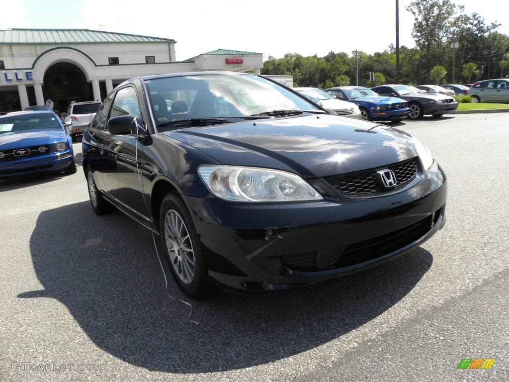 2005 Civic EX Coupe - Nighthawk Black Pearl / Black photo #1