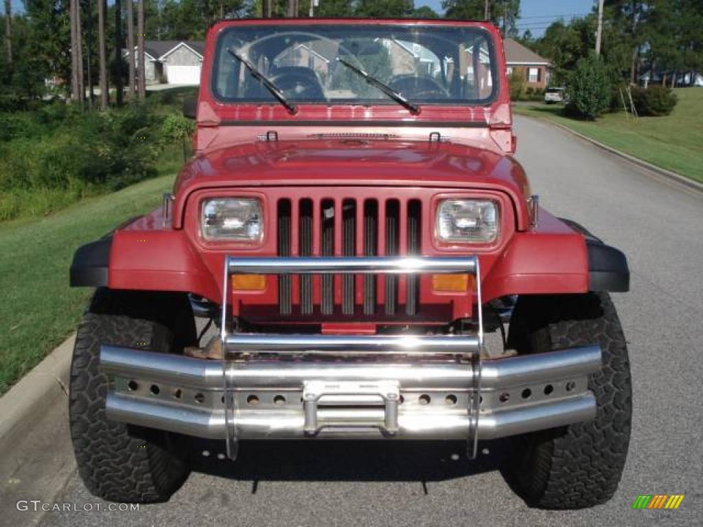 1988 Wrangler 4x4 - Vivid Red Metallic / Beige photo #2