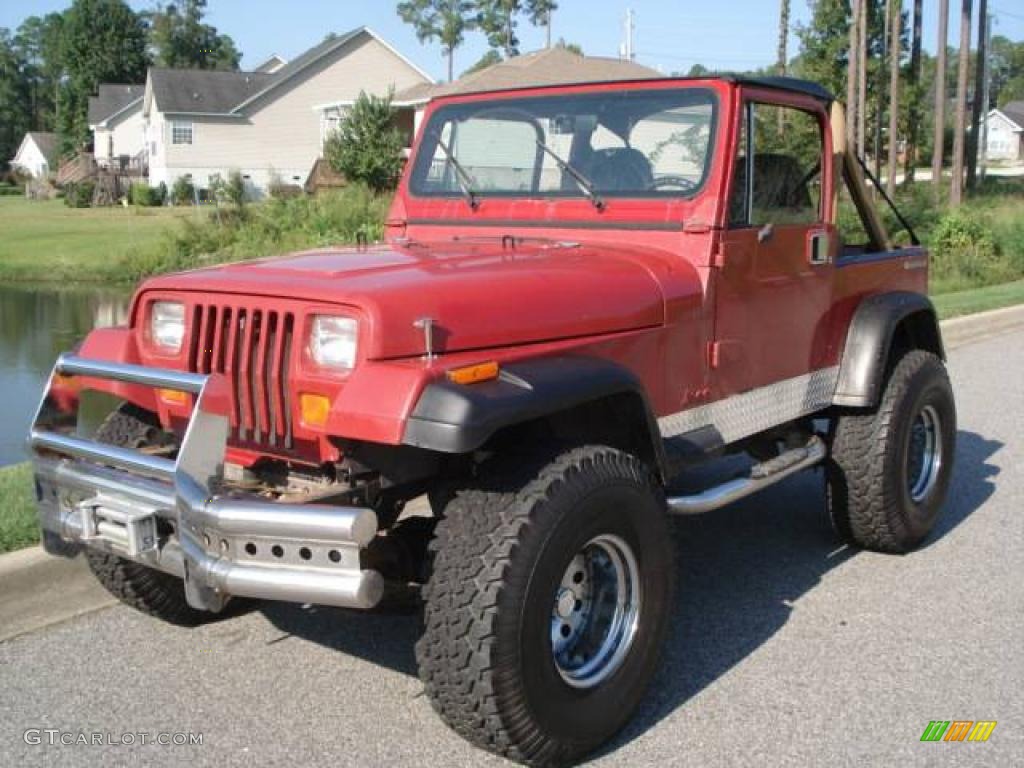 1988 Wrangler 4x4 - Vivid Red Metallic / Beige photo #3