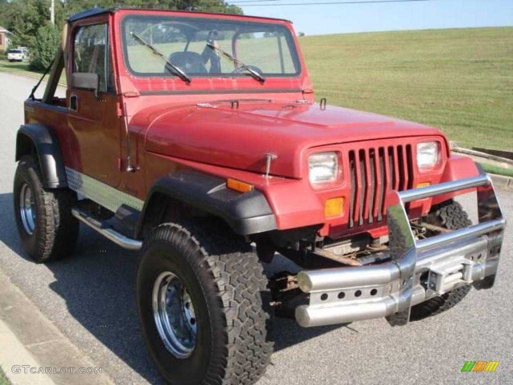 1988 Wrangler 4x4 - Vivid Red Metallic / Beige photo #4