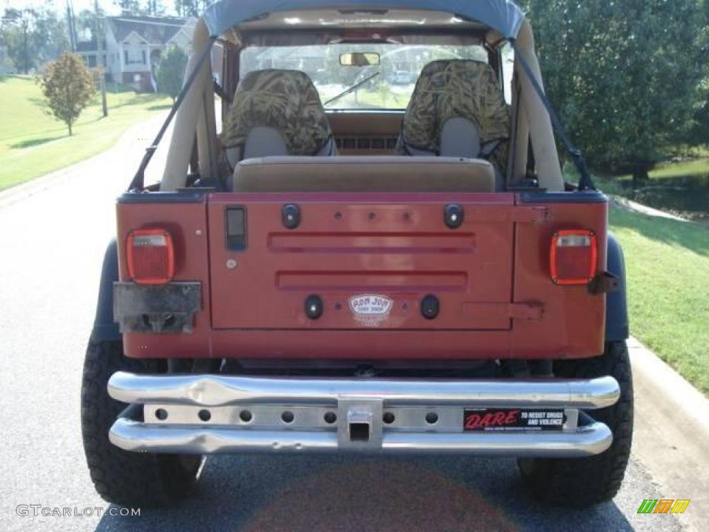 1988 Wrangler 4x4 - Vivid Red Metallic / Beige photo #5