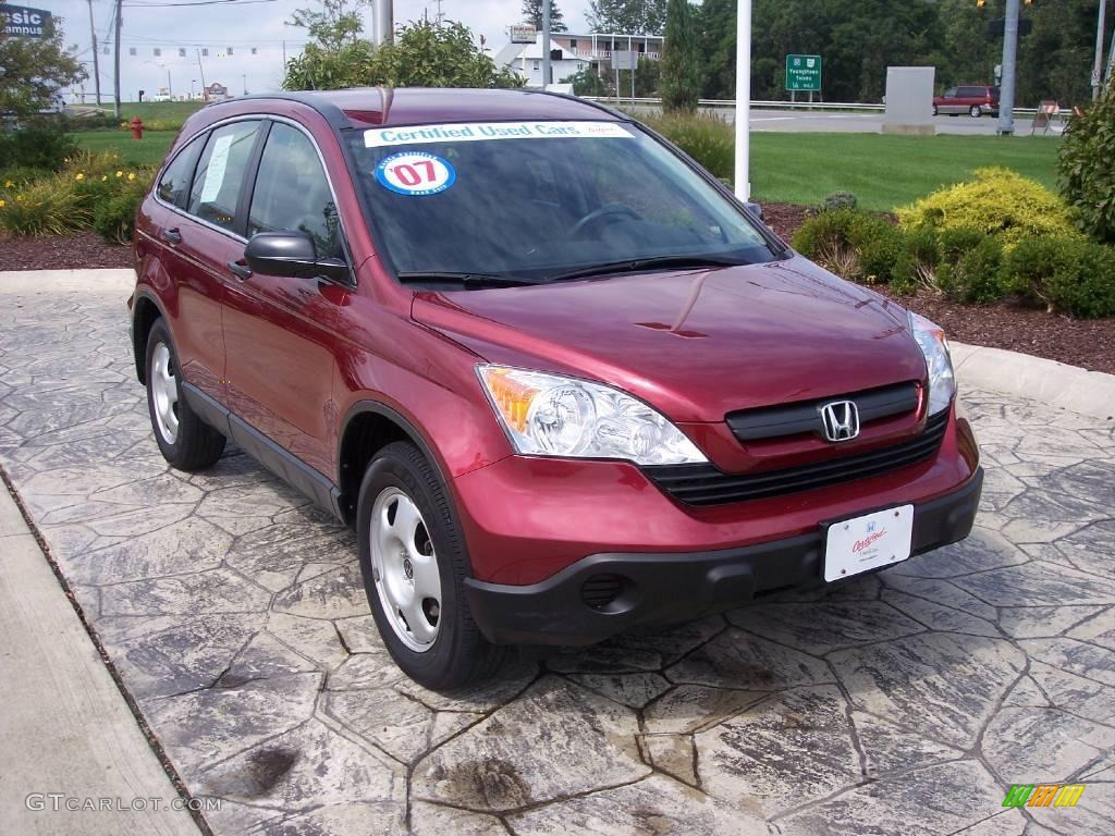 2007 CR-V LX 4WD - Tango Red Pearl / Gray photo #1