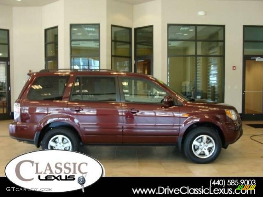 2007 Pilot EX-L 4WD - Dark Cherry Pearl / Saddle photo #1