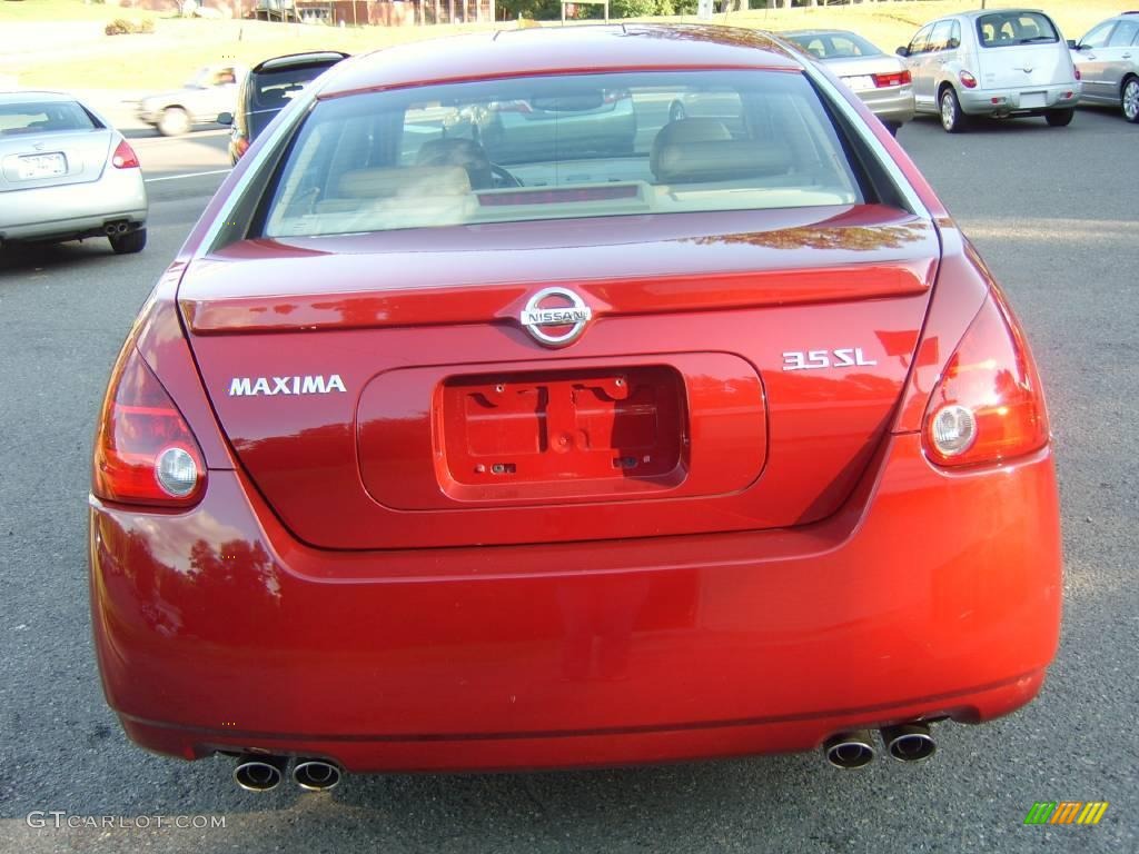 2004 Maxima 3.5 SL - Red Opulence / Cafe Latte photo #9