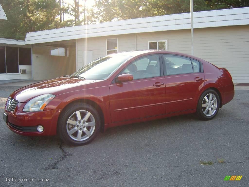 2004 Maxima 3.5 SL - Red Opulence / Cafe Latte photo #14