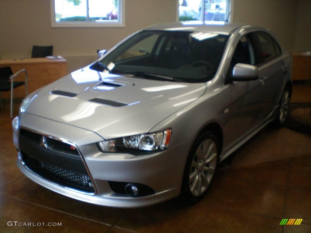 2010 Lancer Sportback RALLIART AWD - Apex Silver Metallic / Black photo #1