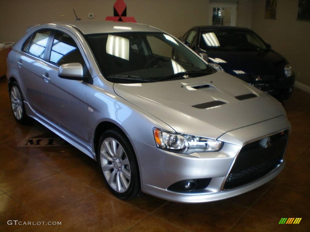 2010 Lancer Sportback RALLIART AWD - Apex Silver Metallic / Black photo #9