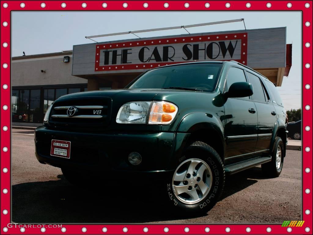 2002 Sequoia Limited 4WD - Imperial Jade Green Mica / Oak photo #1