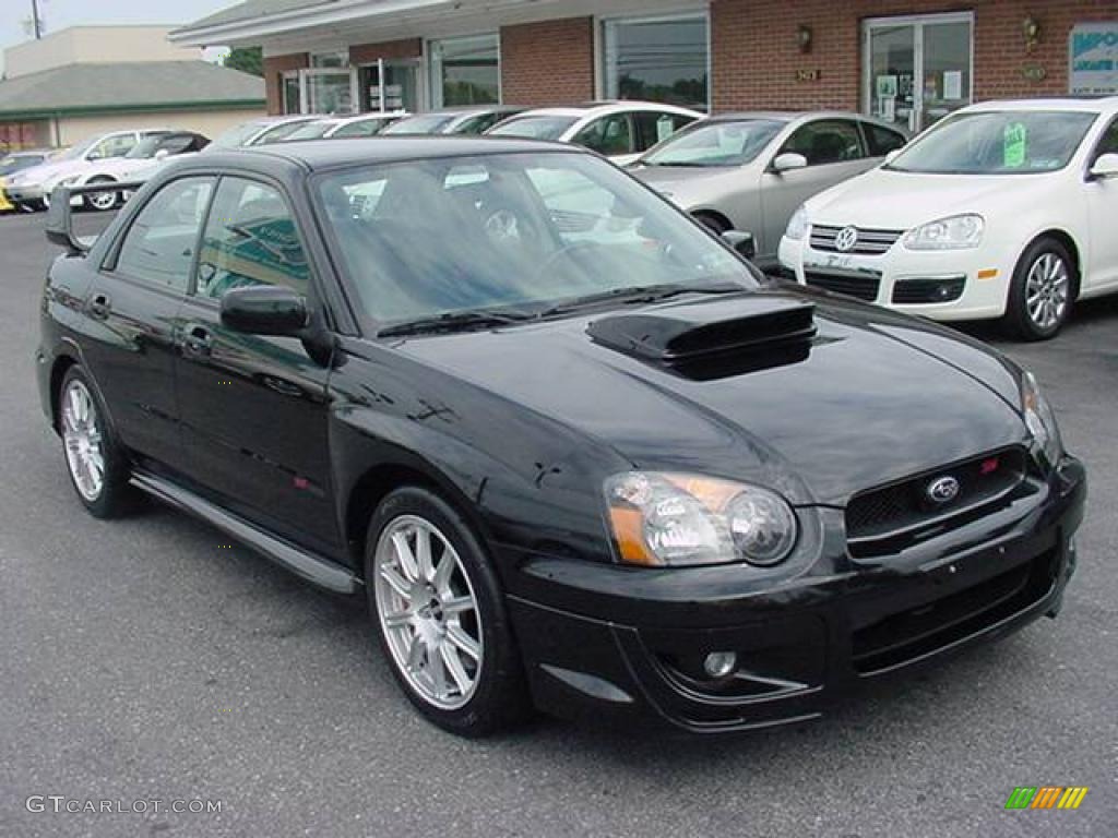 2005 Impreza WRX STi - Obsidian Black Pearl / Black/Blue Ecsaine photo #1