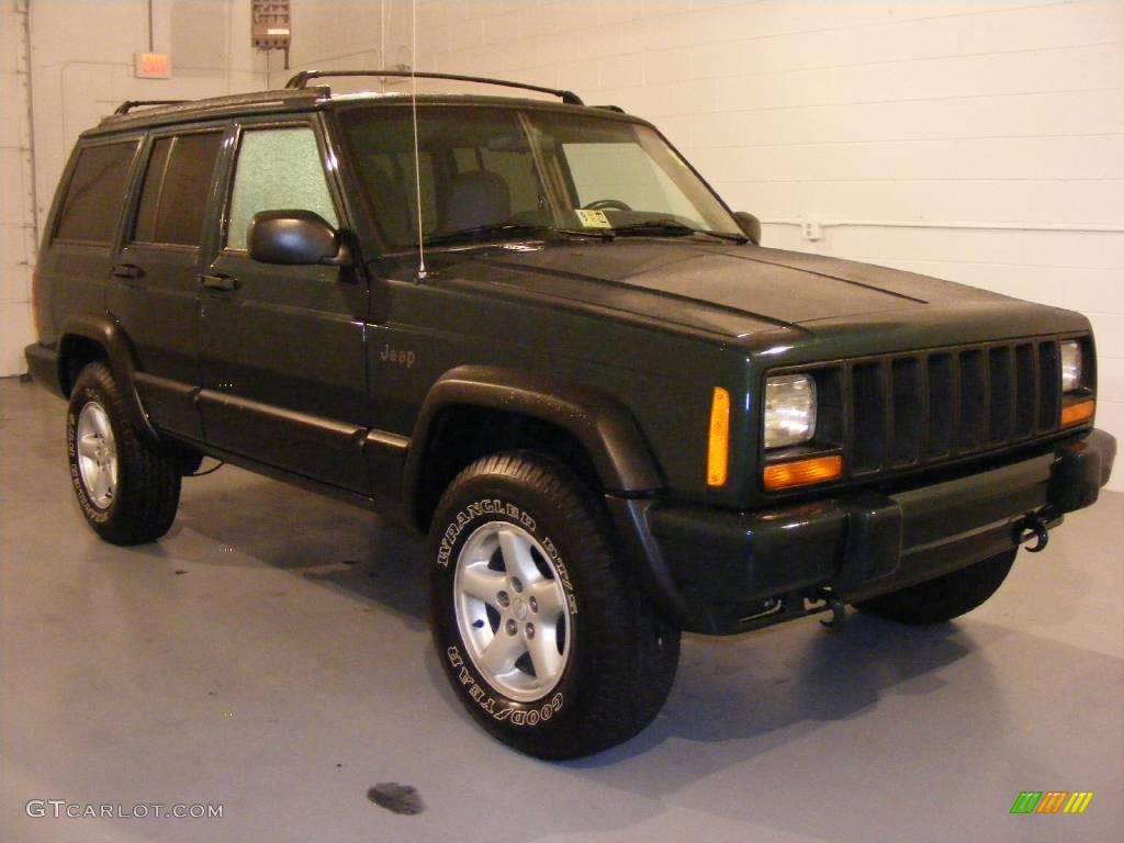 1997 Cherokee 4x4 - Emerald Green Pearlcoat / Tan photo #3