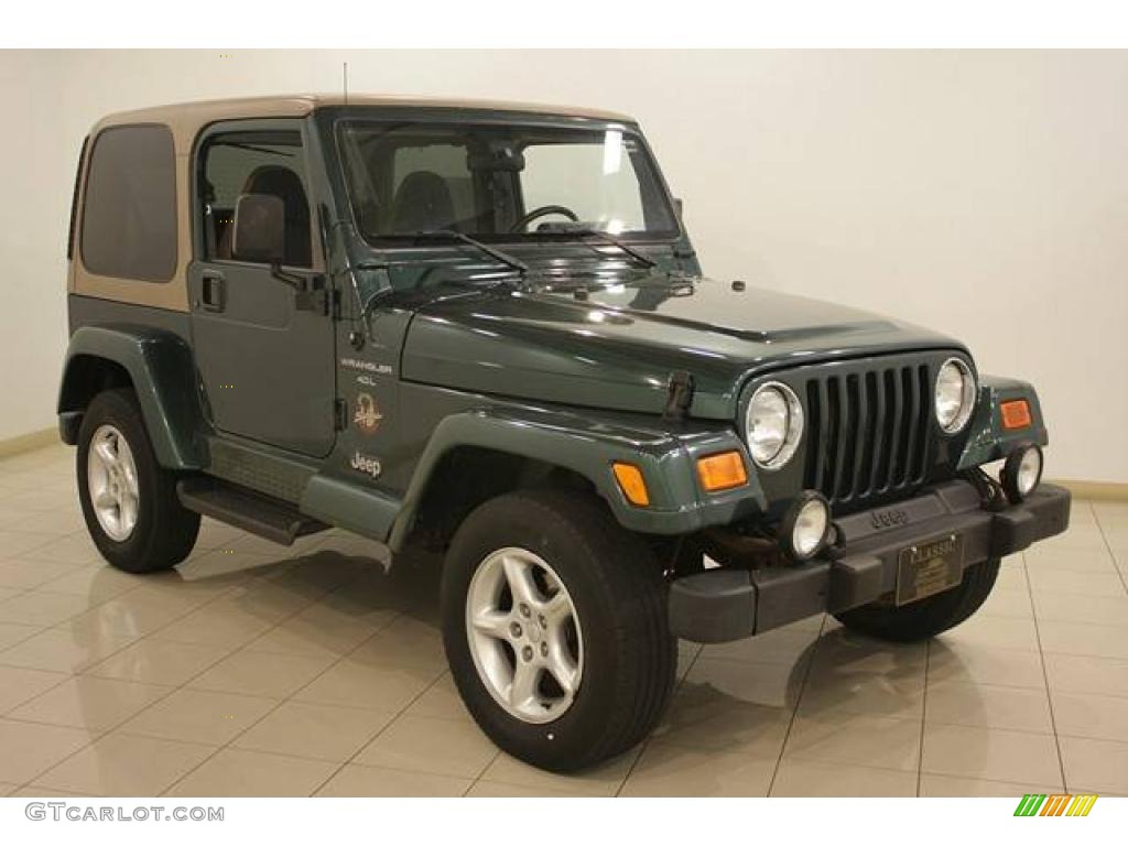 2000 Wrangler Sahara 4x4 - Forest Green Pearl / Camel/Dark Green photo #1