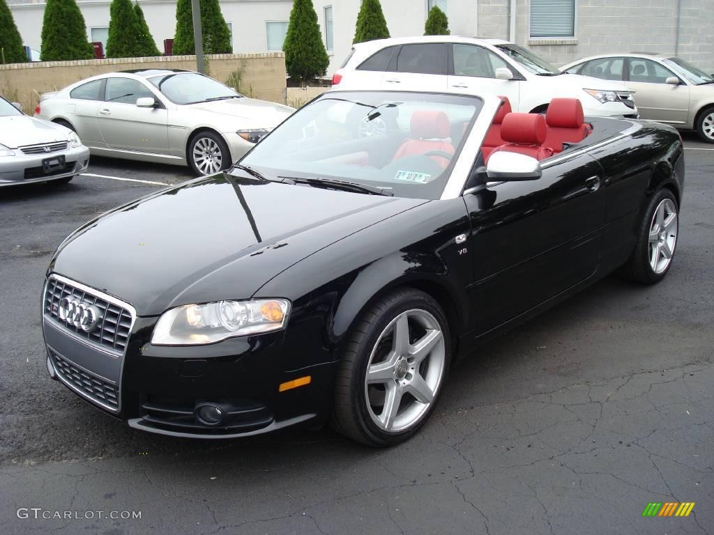 2007 S4 4.2 quattro Cabriolet - Brilliant Black / Red photo #1