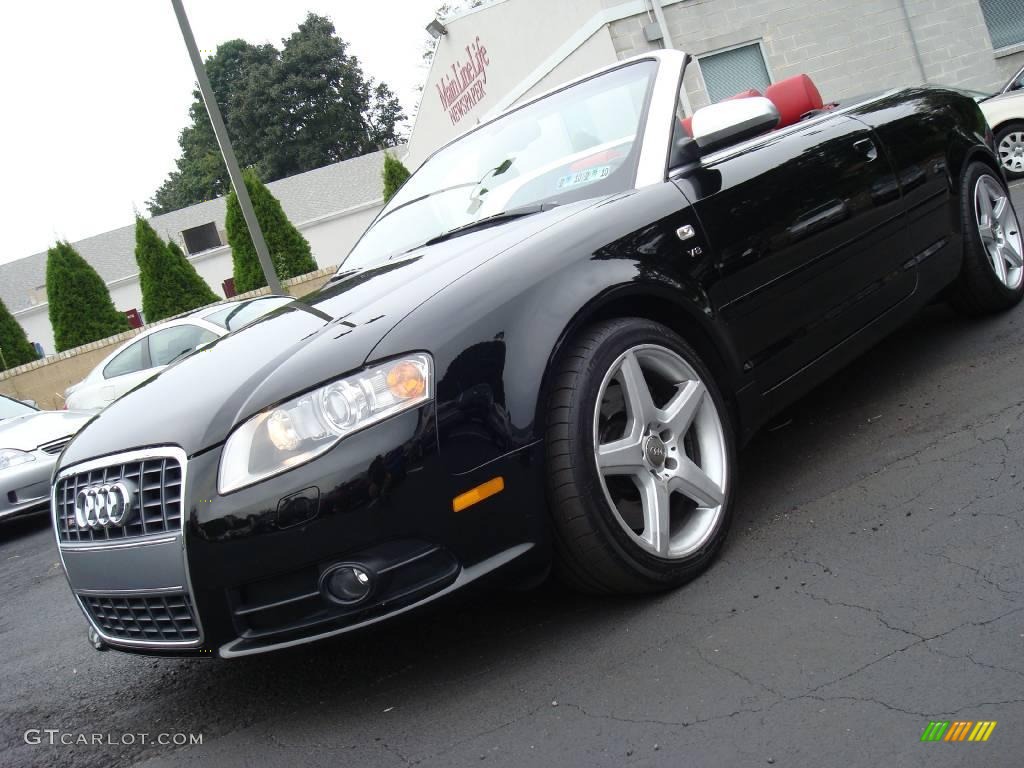 2007 S4 4.2 quattro Cabriolet - Brilliant Black / Red photo #2