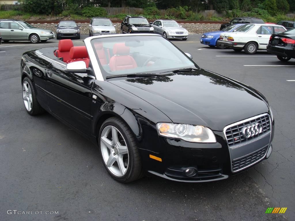 2007 S4 4.2 quattro Cabriolet - Brilliant Black / Red photo #4