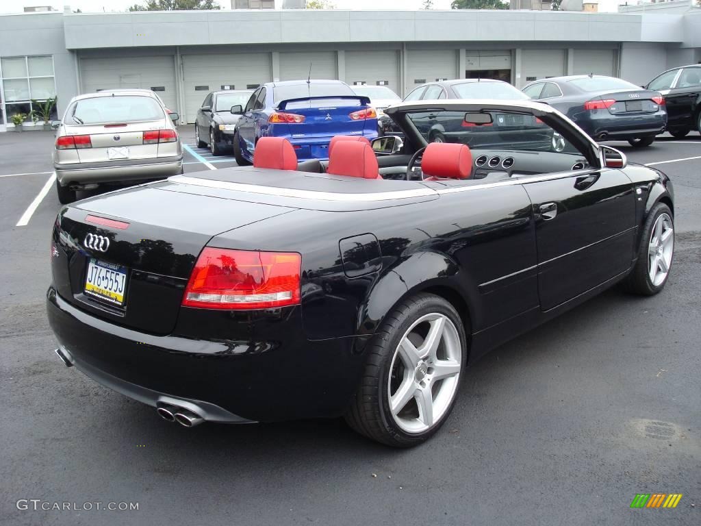 2007 S4 4.2 quattro Cabriolet - Brilliant Black / Red photo #7