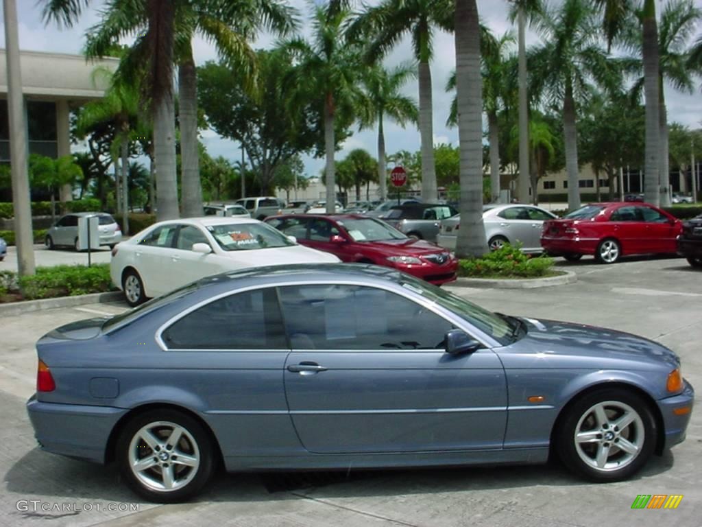 2002 3 Series 325i Coupe - Steel Blue Metallic / Sand photo #2