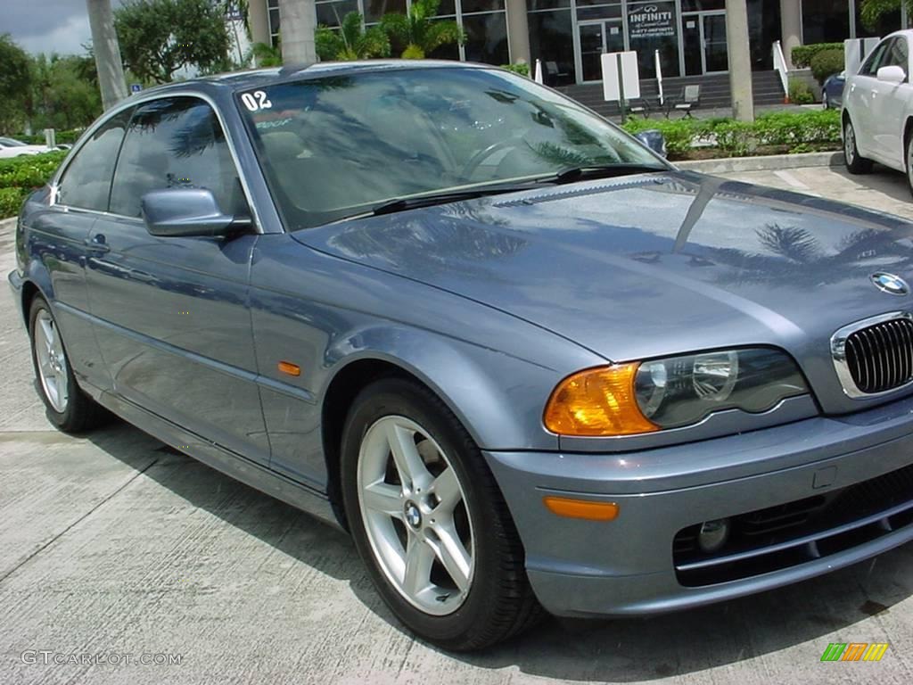 2002 3 Series 325i Coupe - Steel Blue Metallic / Sand photo #9