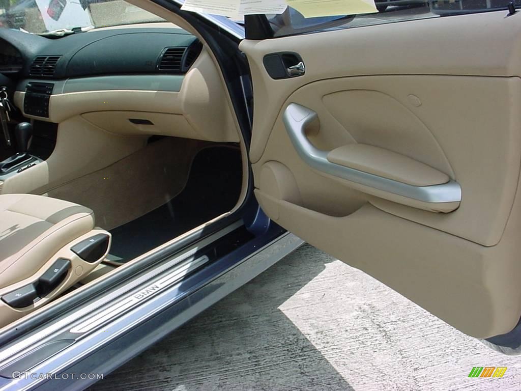 2002 3 Series 325i Coupe - Steel Blue Metallic / Sand photo #17
