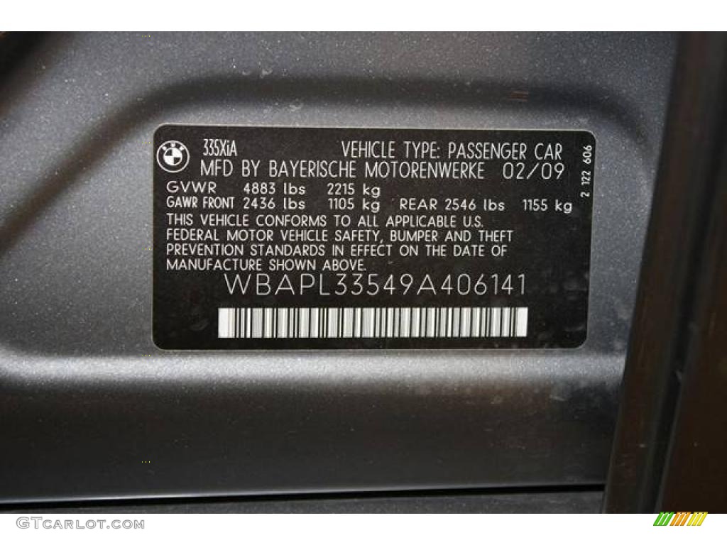 2009 3 Series 335xi Sedan - Space Grey Metallic / Black photo #25