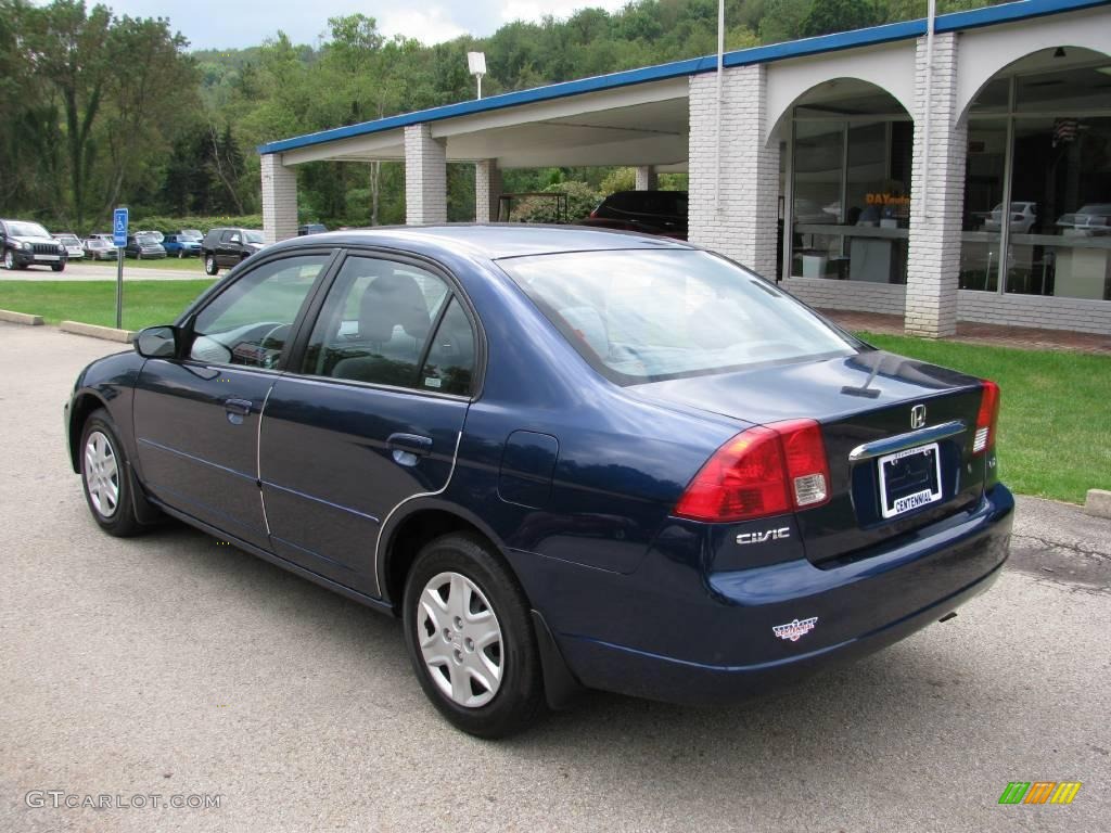 2003 Civic LX Sedan - Eternal Blue Pearl / Gray photo #3
