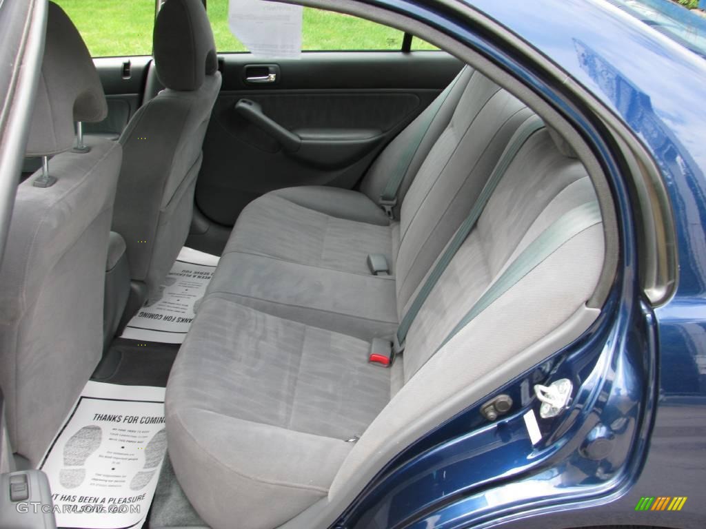 2003 Civic LX Sedan - Eternal Blue Pearl / Gray photo #12
