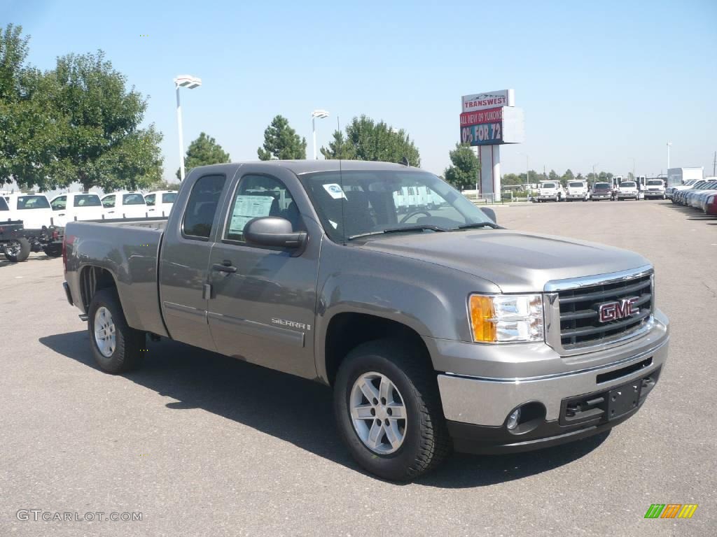 2009 Sierra 1500 SLE Extended Cab 4x4 - Steel Gray Metallic / Ebony photo #1