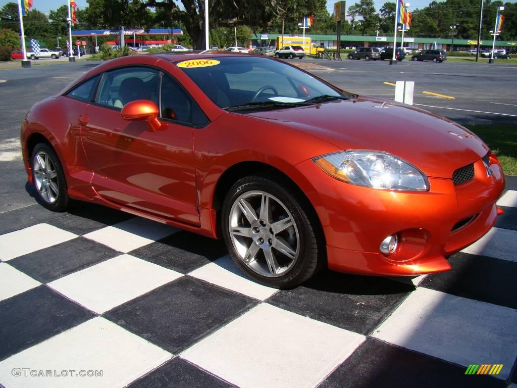 2006 Eclipse GT Coupe - Sunset Orange Pearlescent / Terra Cotta photo #4