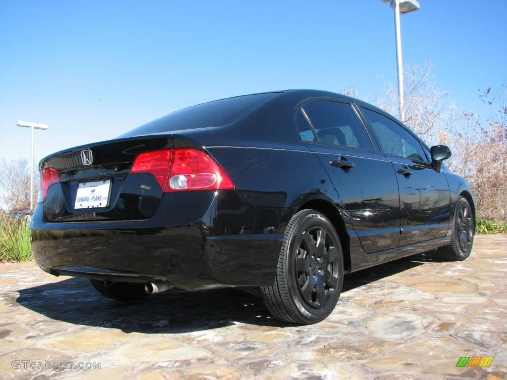 2007 Civic LX Sedan - Nighthawk Black Pearl / Gray photo #7