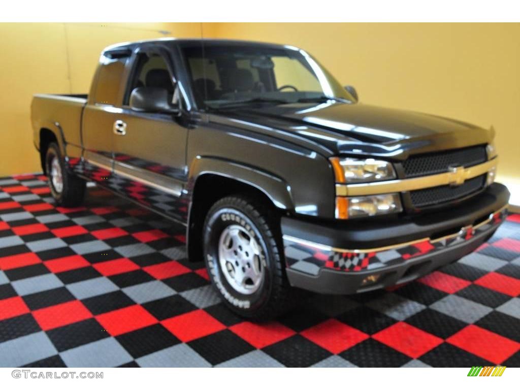 2003 Silverado 1500 LS Extended Cab 4x4 - Dark Gray Metallic / Dark Charcoal photo #1