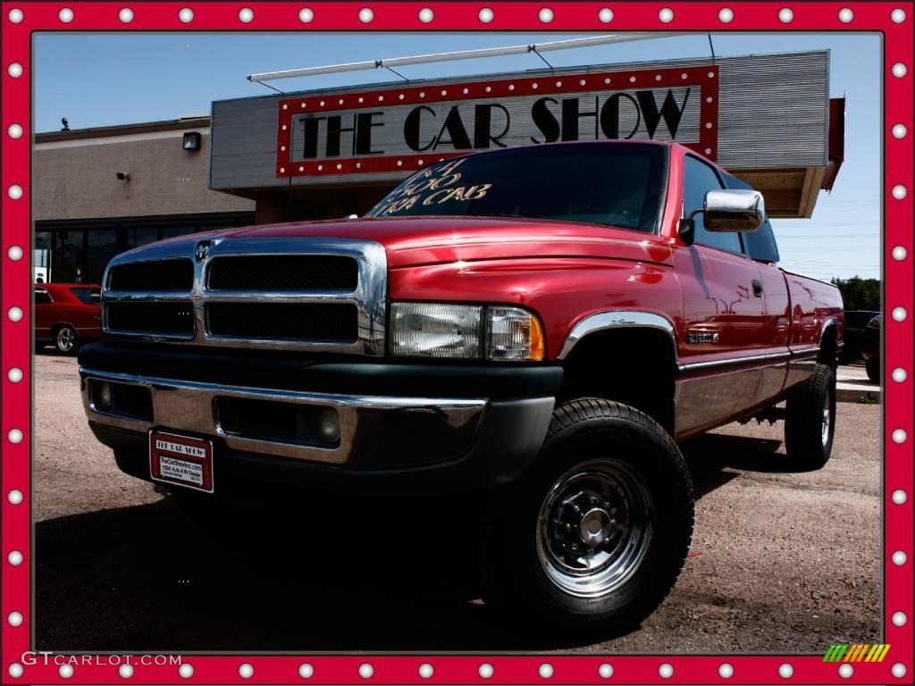 1997 Ram 2500 Laramie Extended Cab 4x4 - Red Metallic / Gray photo #1