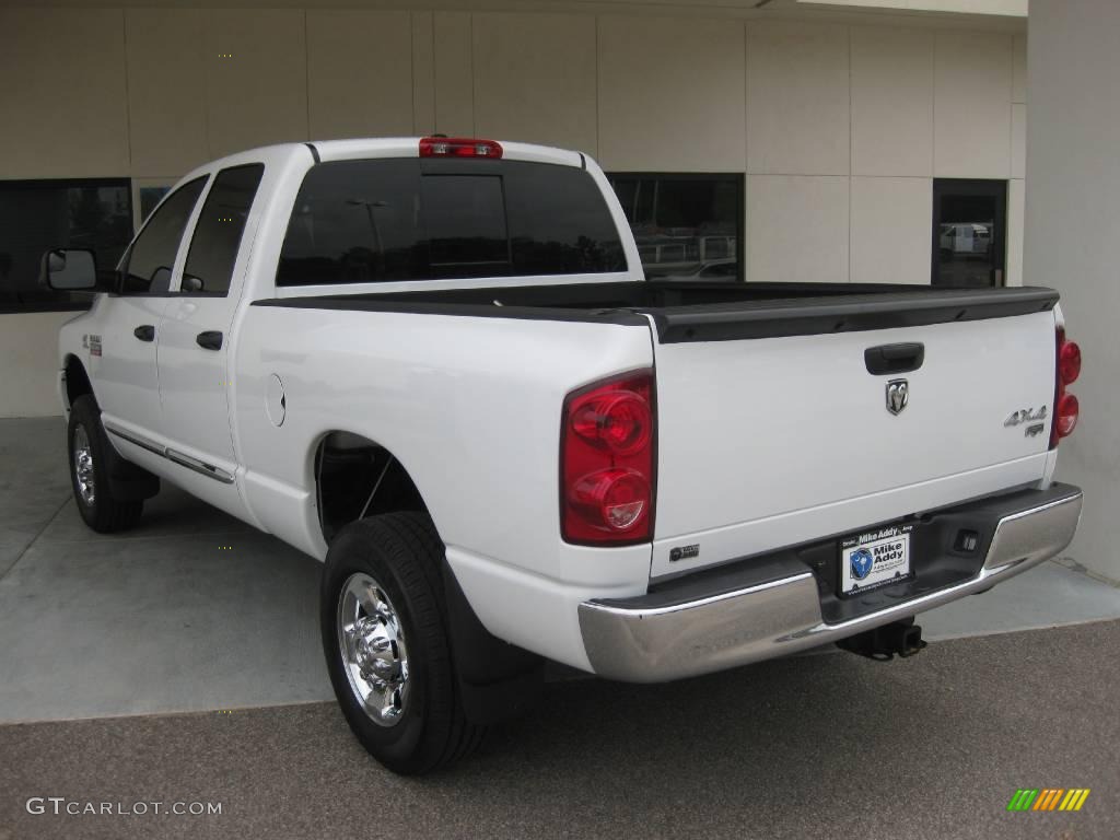 2007 Ram 3500 Laramie Quad Cab 4x4 - Bright White / Medium Slate Gray photo #3