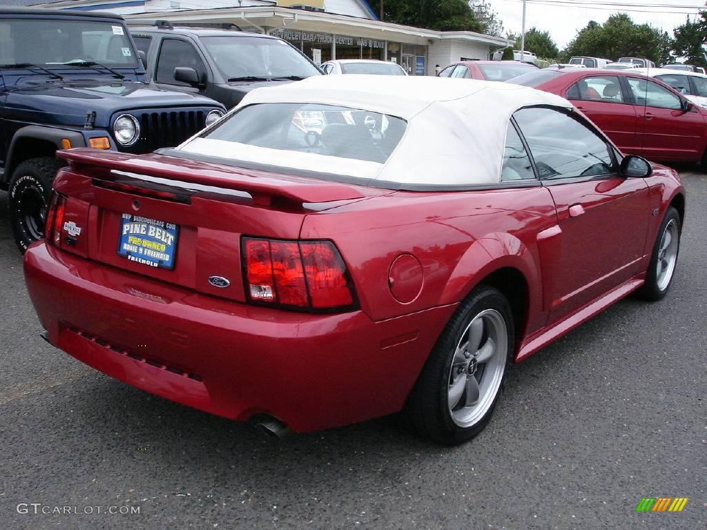 2002 Mustang GT Convertible - Laser Red Metallic / Oxford White photo #4