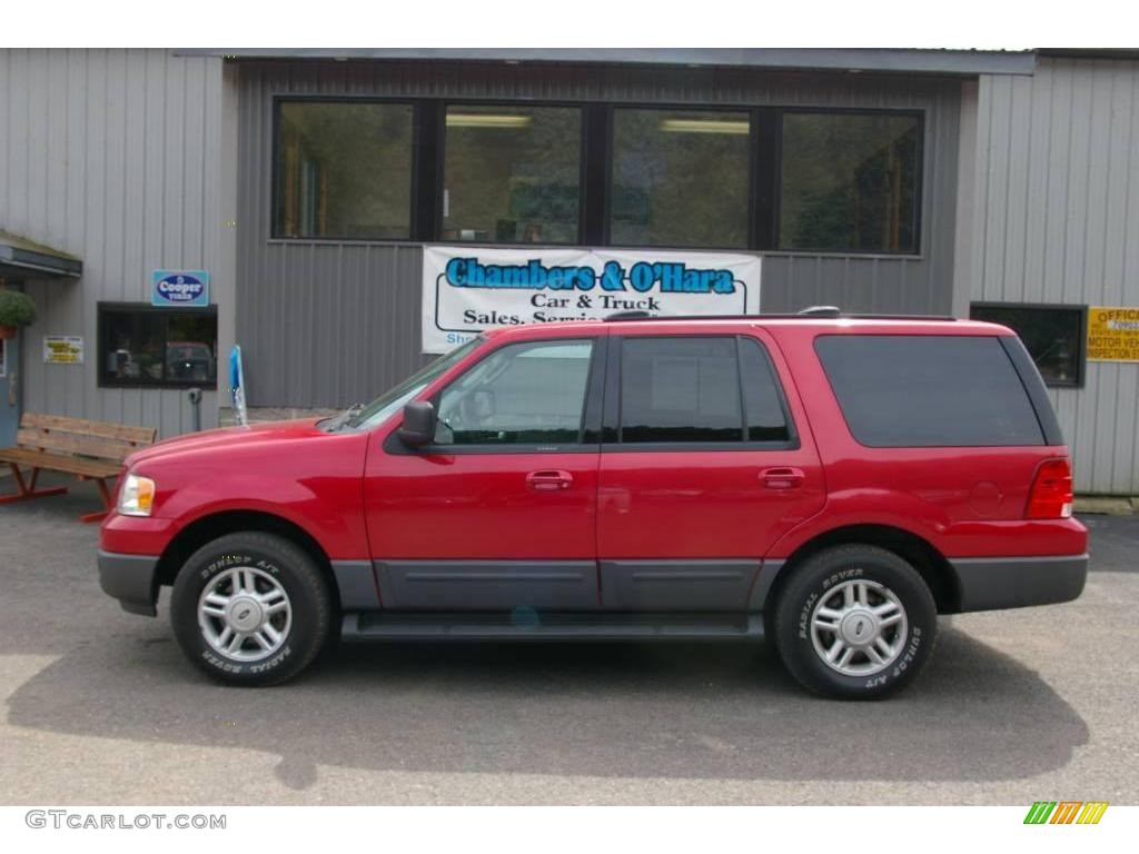 2003 Expedition XLT 4x4 - Laser Red Tinted Metallic / Flint Grey photo #2