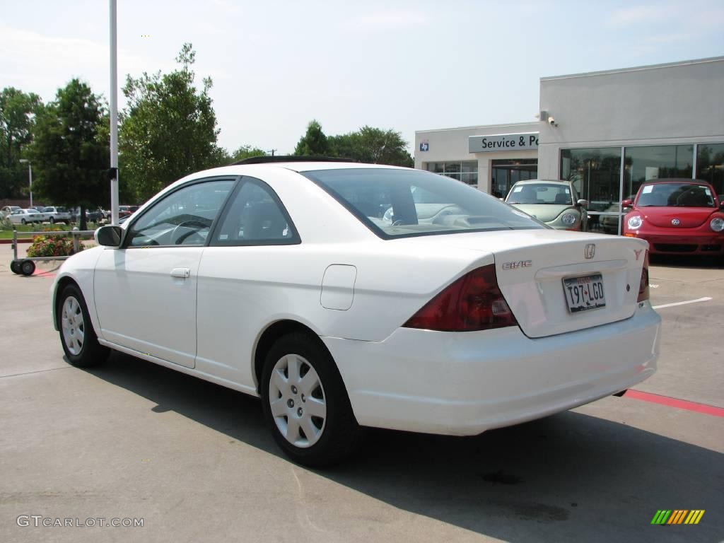 2002 Civic EX Coupe - Taffeta White / Beige photo #3
