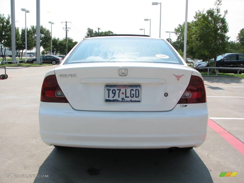 2002 Civic EX Coupe - Taffeta White / Beige photo #4