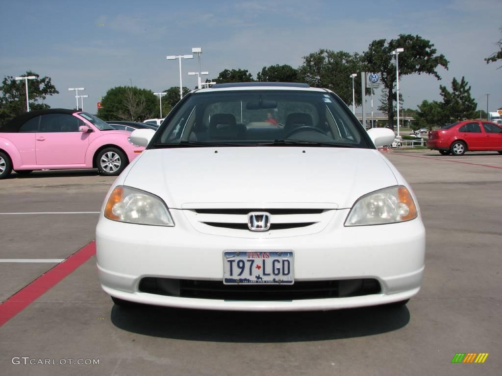 2002 Civic EX Coupe - Taffeta White / Beige photo #8