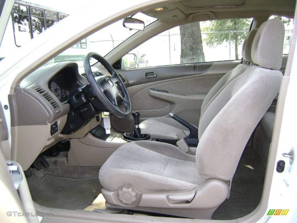 2002 Civic EX Coupe - Taffeta White / Beige photo #9