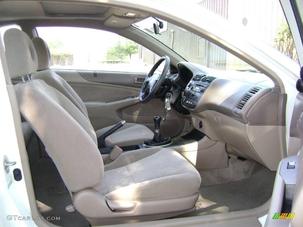 2002 Civic EX Coupe - Taffeta White / Beige photo #10