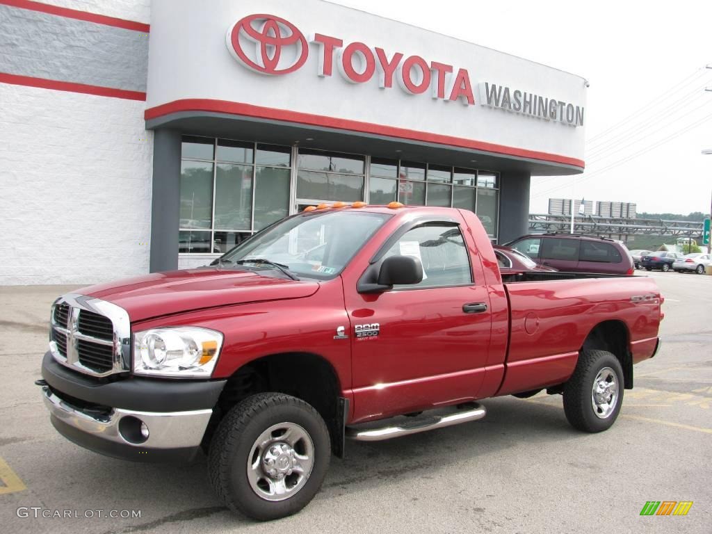 2008 Ram 2500 SXT Regular Cab 4x4 - Inferno Red Crystal Pearl / Medium Slate Gray photo #1