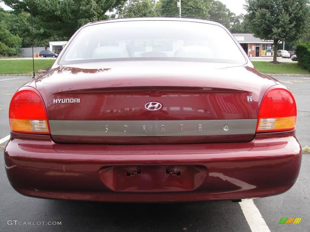 1999 Sonata GLS V6 - Ruby Red / Gray photo #4