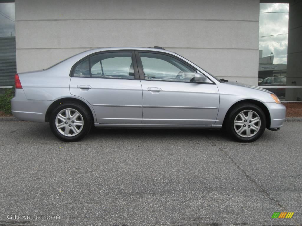 2003 Civic EX Sedan - Satin Silver Metallic / Gray photo #2