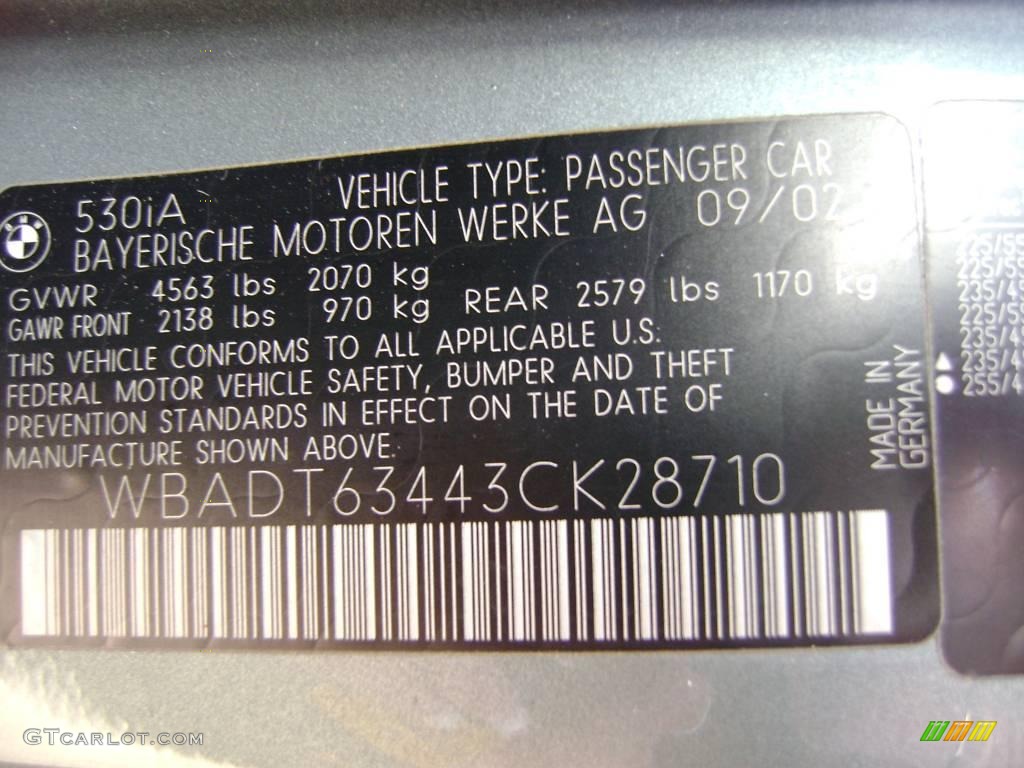 2003 5 Series 530i Sedan - Slate Green Metallic / Grey photo #14