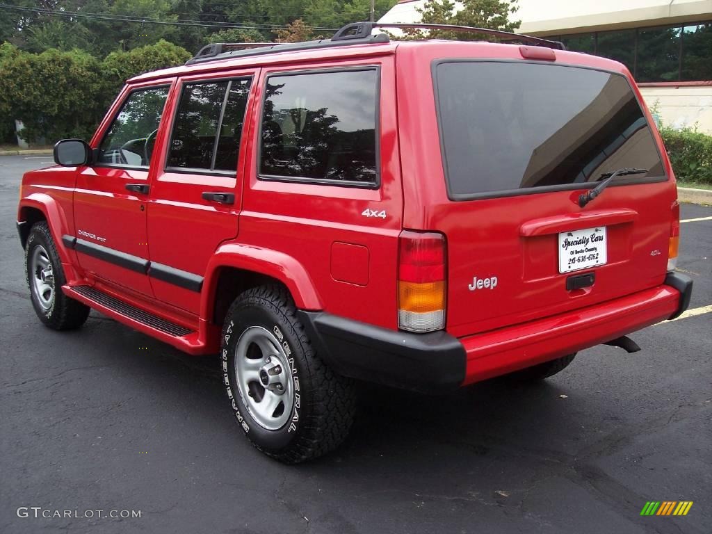 1999 Cherokee Sport 4x4 - Flame Red / Agate photo #8