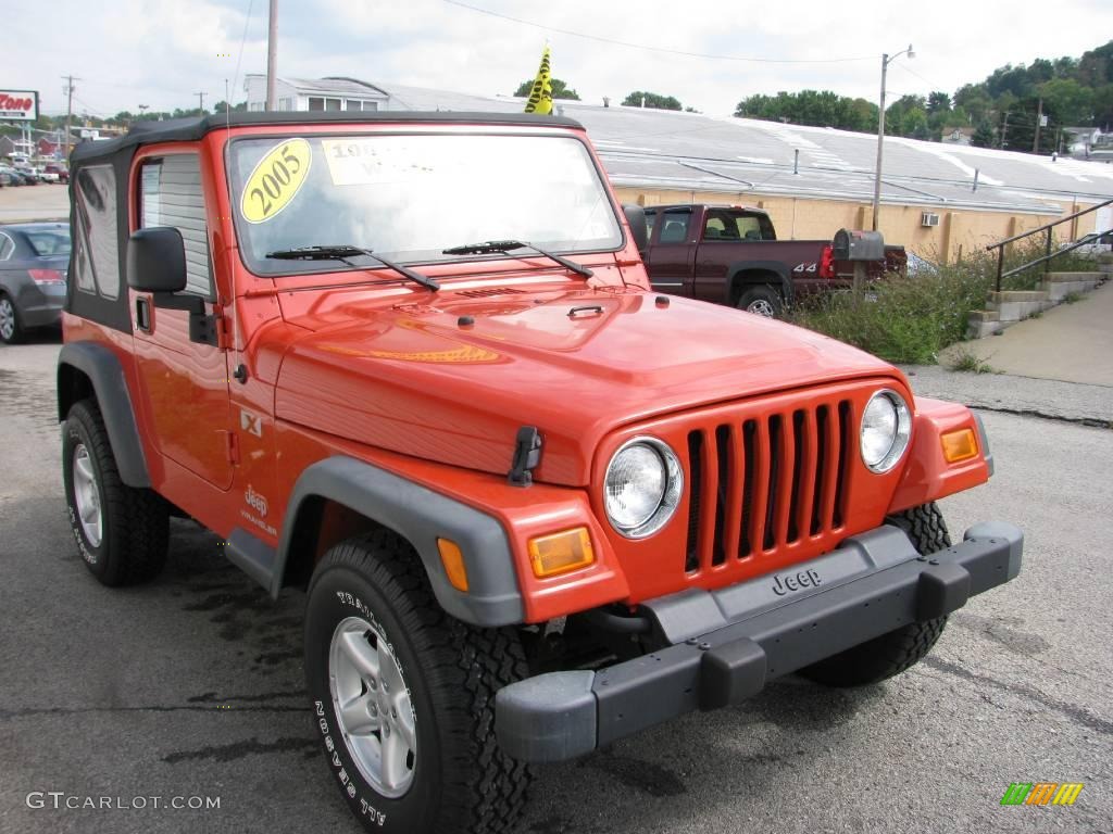 2005 Wrangler X 4x4 - Impact Orange / Dark Slate Gray photo #14