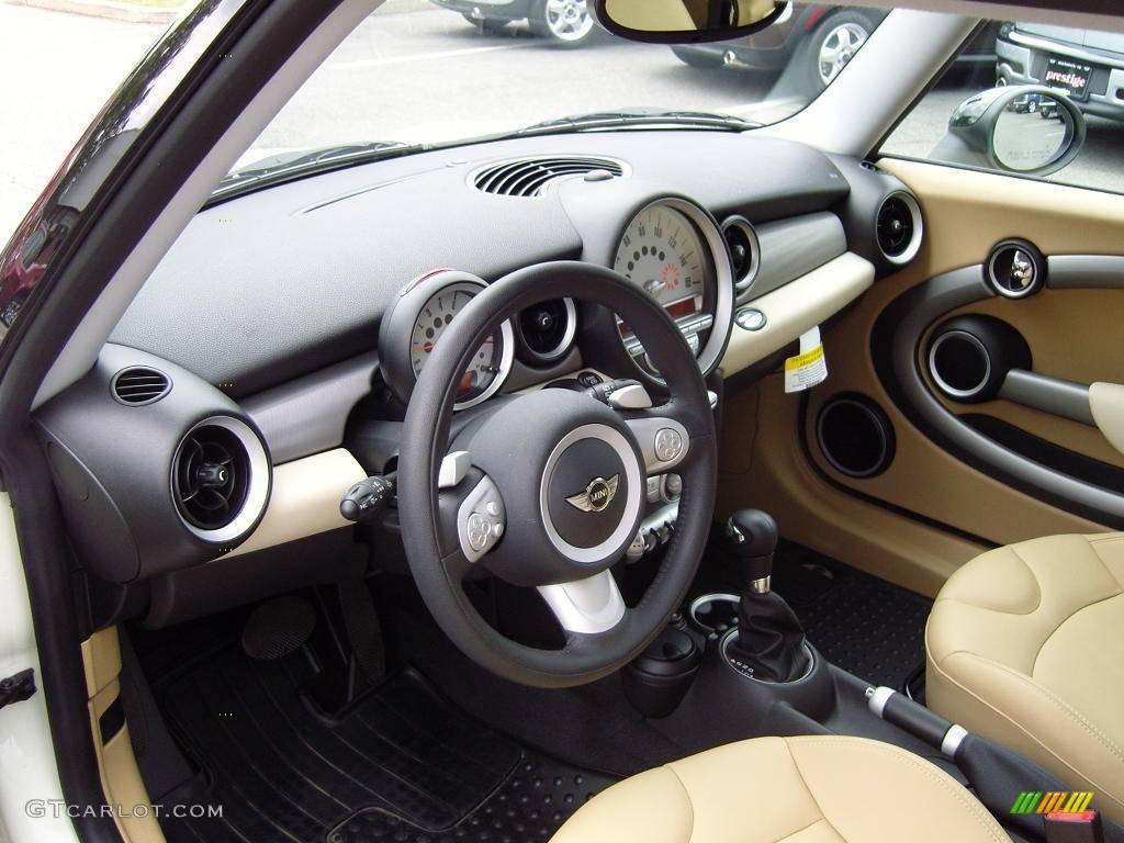 2009 Cooper Clubman - Pepper White / Gravity Tuscan Beige Leather photo #6