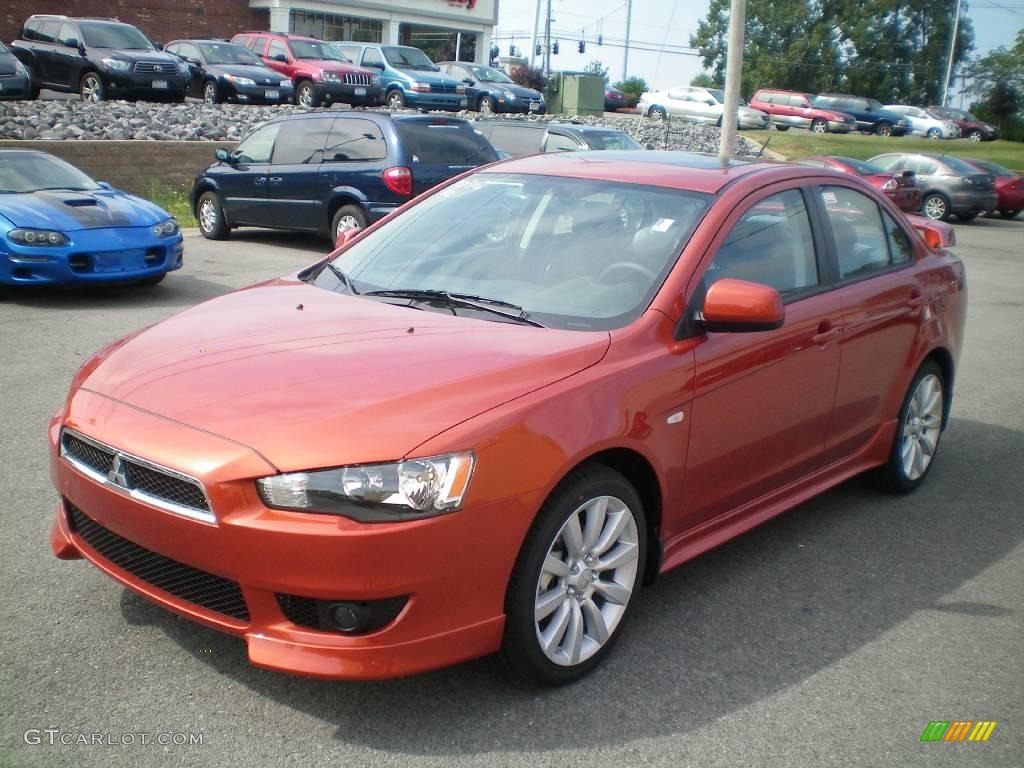 2010 Lancer GTS - Rotor Glow Orange Metallic / Black photo #1